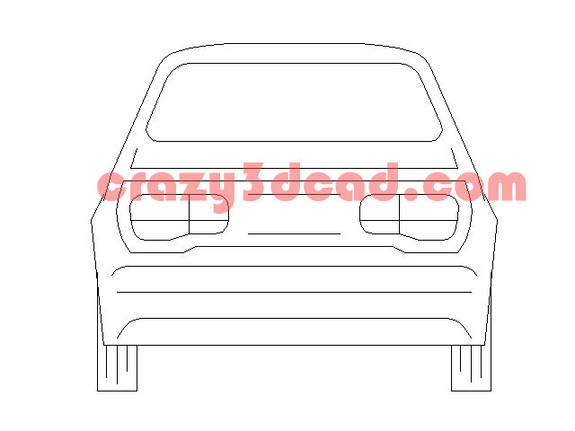 Ordinary car front view cad block